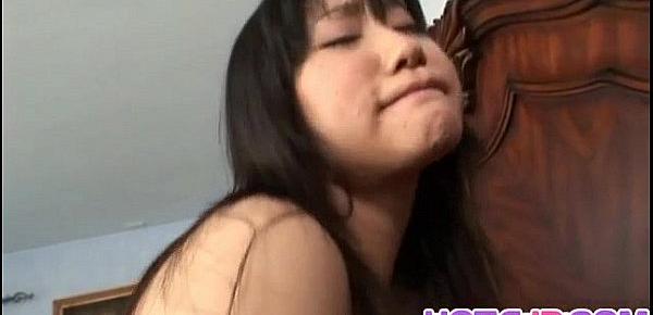  Aimi gets ball in mouth during interracial frigging
